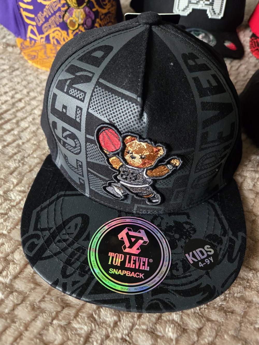 Top Level Kids Snapback Hat Bundle Lot of 5 NWT Adjustable 4-9Y embroidered
